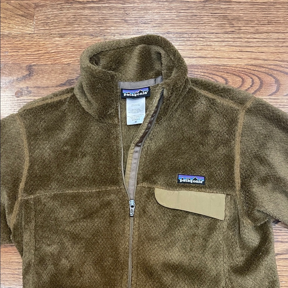 Patagonia Women's Fleece Pullover Tan Brown Kanga Pocket woman’s size M - Picture 2 of 16